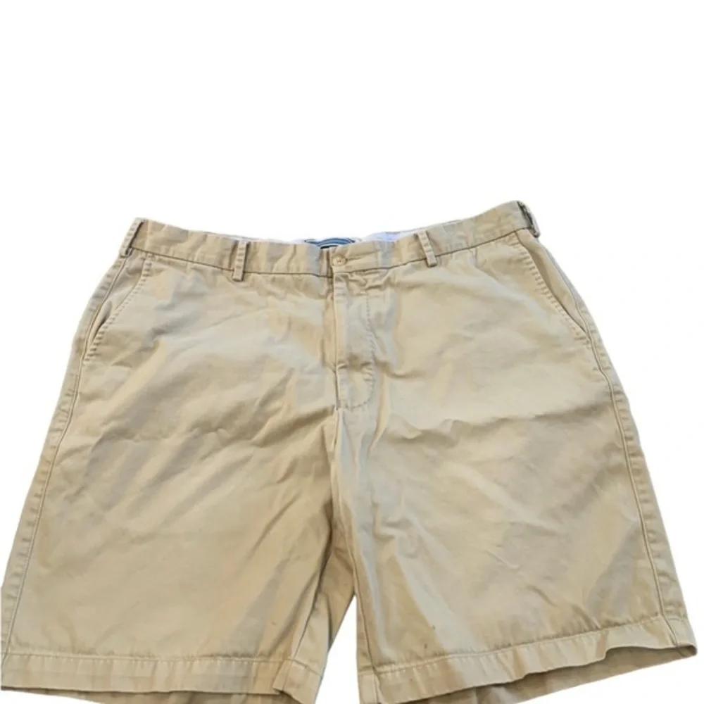 Peter Millar Casual Bermuda Shorts Men's 38 Flat-Front Beige‎ Khaki Pima Cotton